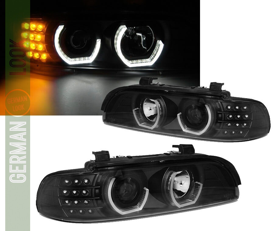 Paire de phares avant Angel Eyes pour BMW Série 5 E39 1995 - 2003