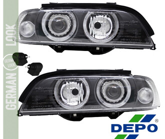 Paire de phares Angel Eyes look Pack M Performance pour BMW E39 2000 - 2003