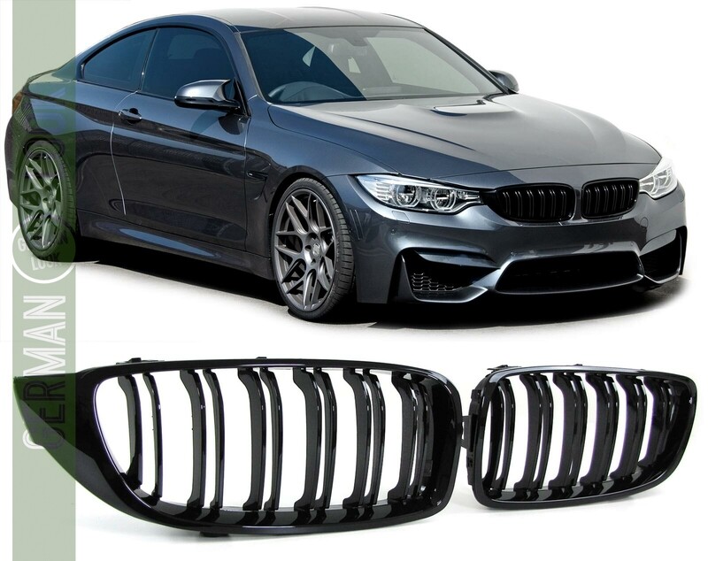 Calandre double lame pour BMW Série 4 F32 F33 F36 F82 noir brillant