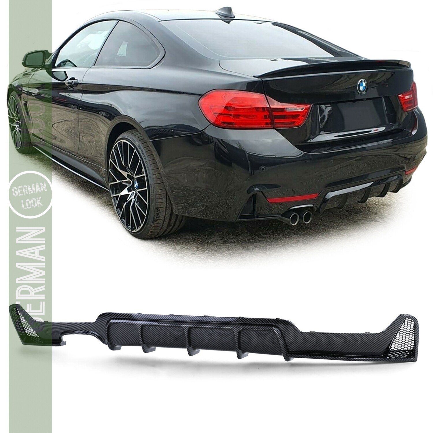 Diffuseur arrière Performance pour BMW série 4 F32 F33 F36 look carbone