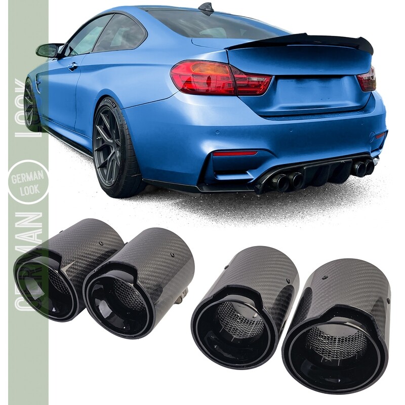 4x sorties d'échappement en carbone pour BMW M2 F87 M3 F80 M4 F82 F83