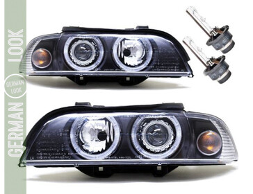 Paire de phares Angel Eyes look Pack M Performance + ampoules Philips pour BMW E39 1995 - 2000
