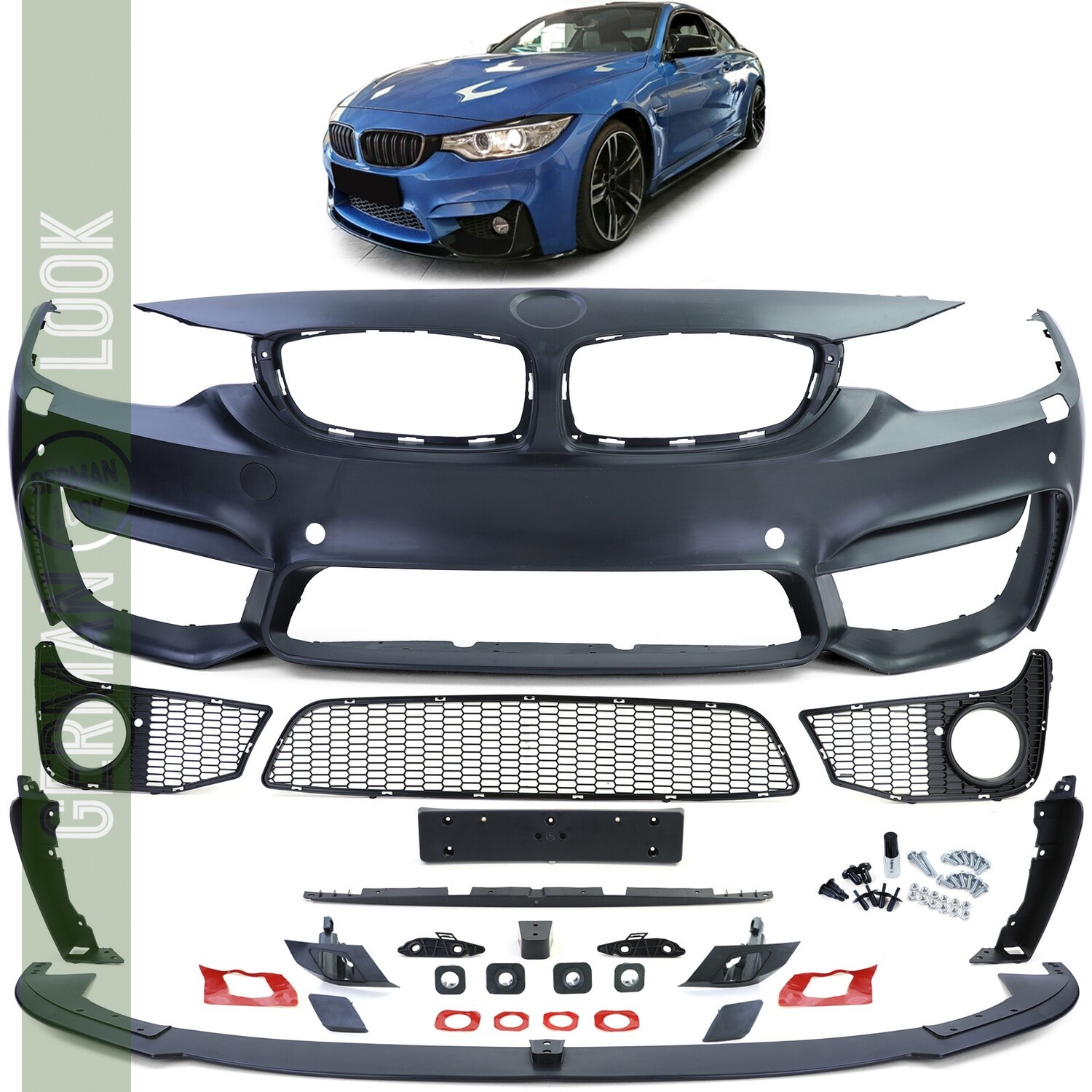 Pare-chocs avant + lame pour BMW Série 4 F32 F33 F36 M4 Performance