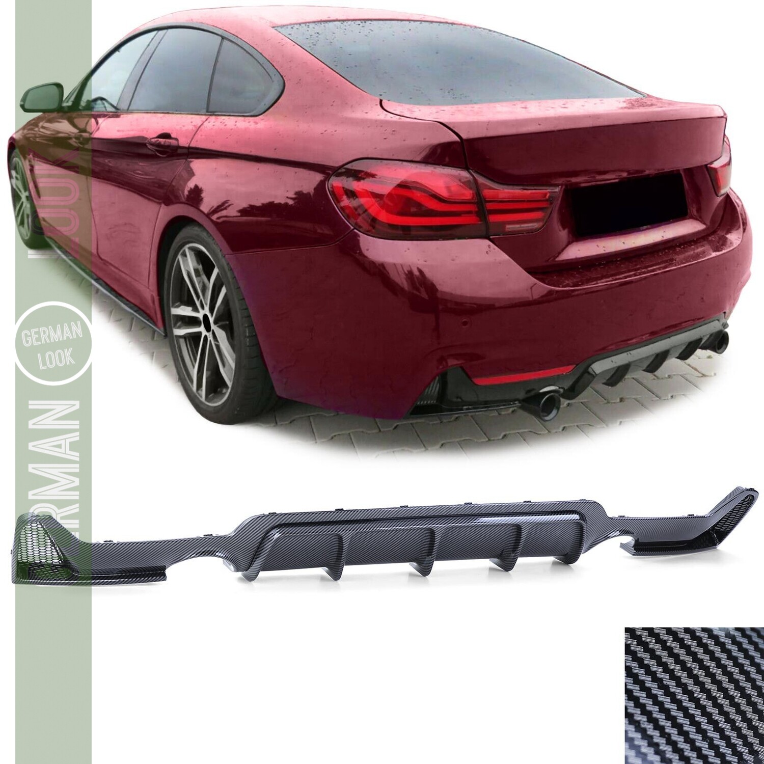 Diffuseur arrière Performance pour BMW série 4 F32 F33 F36 look carbone
