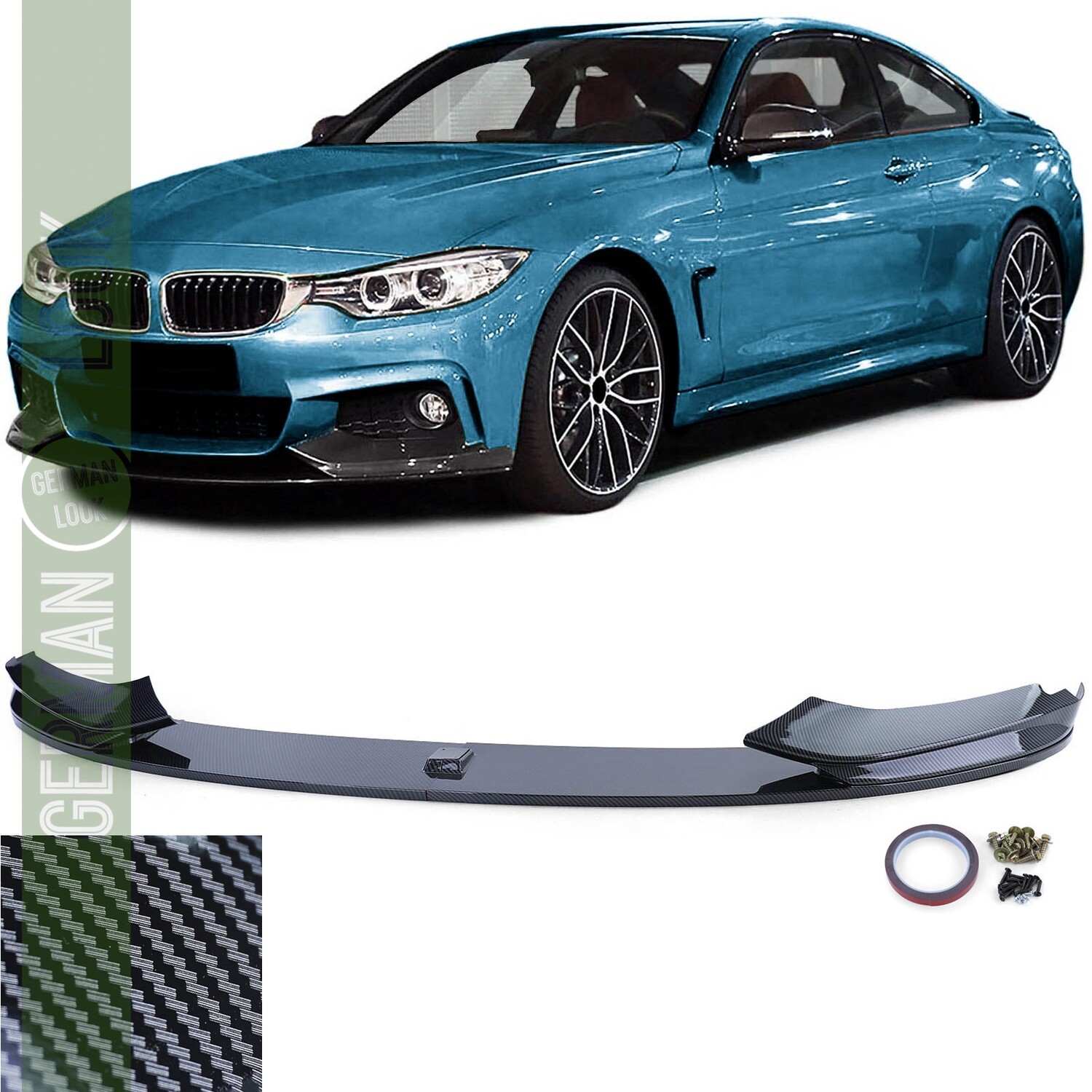 Lame de pare-chocs avant pour BMW Série 4 F32 F33 F36 look carbone