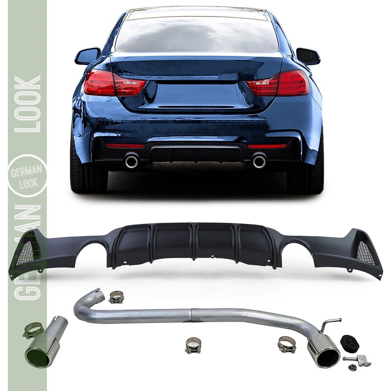 Diffuseur arrière mat + sortie d'échappement look 440 pour BMW F32 F33 F36 425 428 430