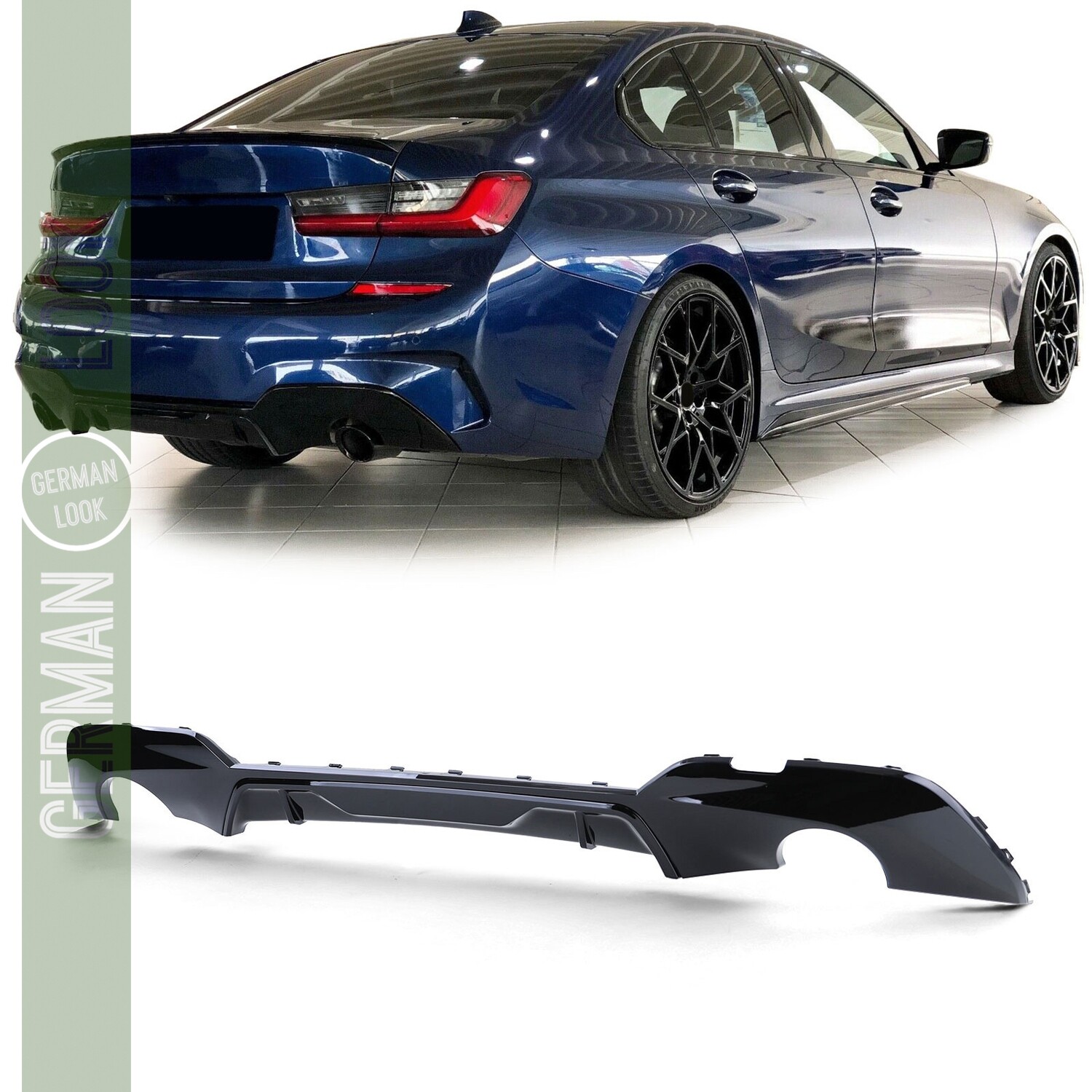 Diffuseur de arrière Performance pour BMW Série 3 G20 318 320 330 noir brillant