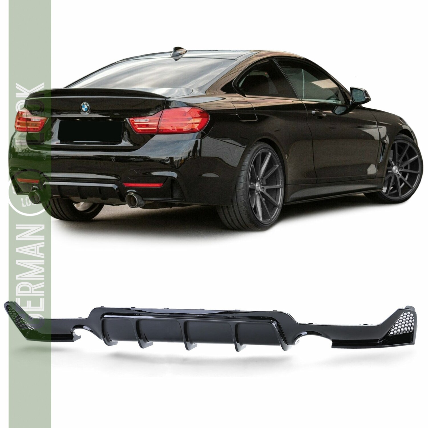 Diffuseur arrière Performance pour BMW Série 4 F32 F33 F36 noir brillant