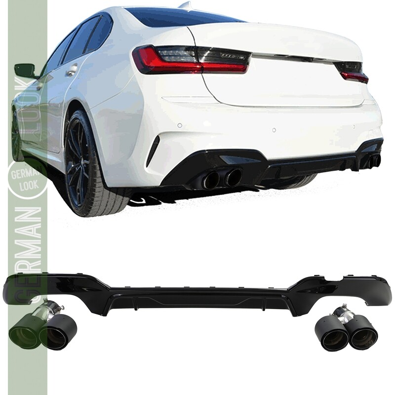 Diffuseur double tube droite gauche carbone sur mesure pour BMW G20 G21 318 320 330