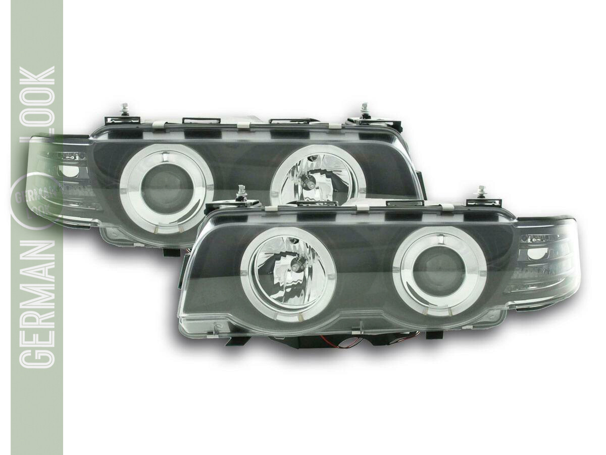 Paire de phares avant Angel Eyes pour BMW Série 7 E38 1998 - 2001