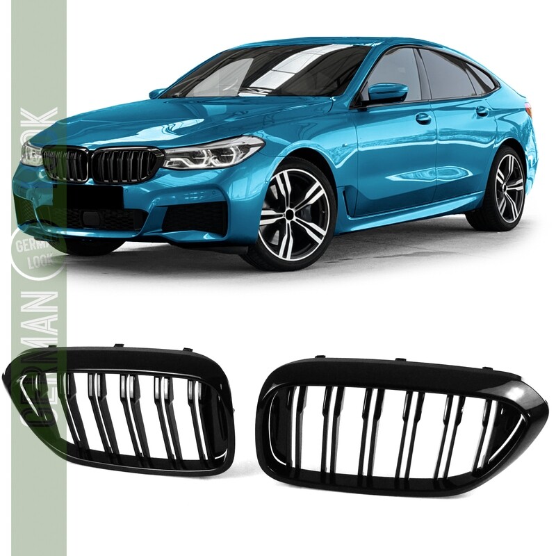 Calandre double lame noir brillant pour BMW Série 6 GT G32 2017-2020