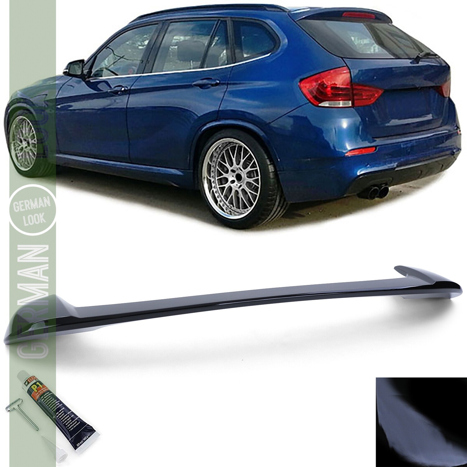 Spoiler / Aileron / Lâmina de mala / viseira para BMW X1 E84 2009–2015 – Preto Brilhante