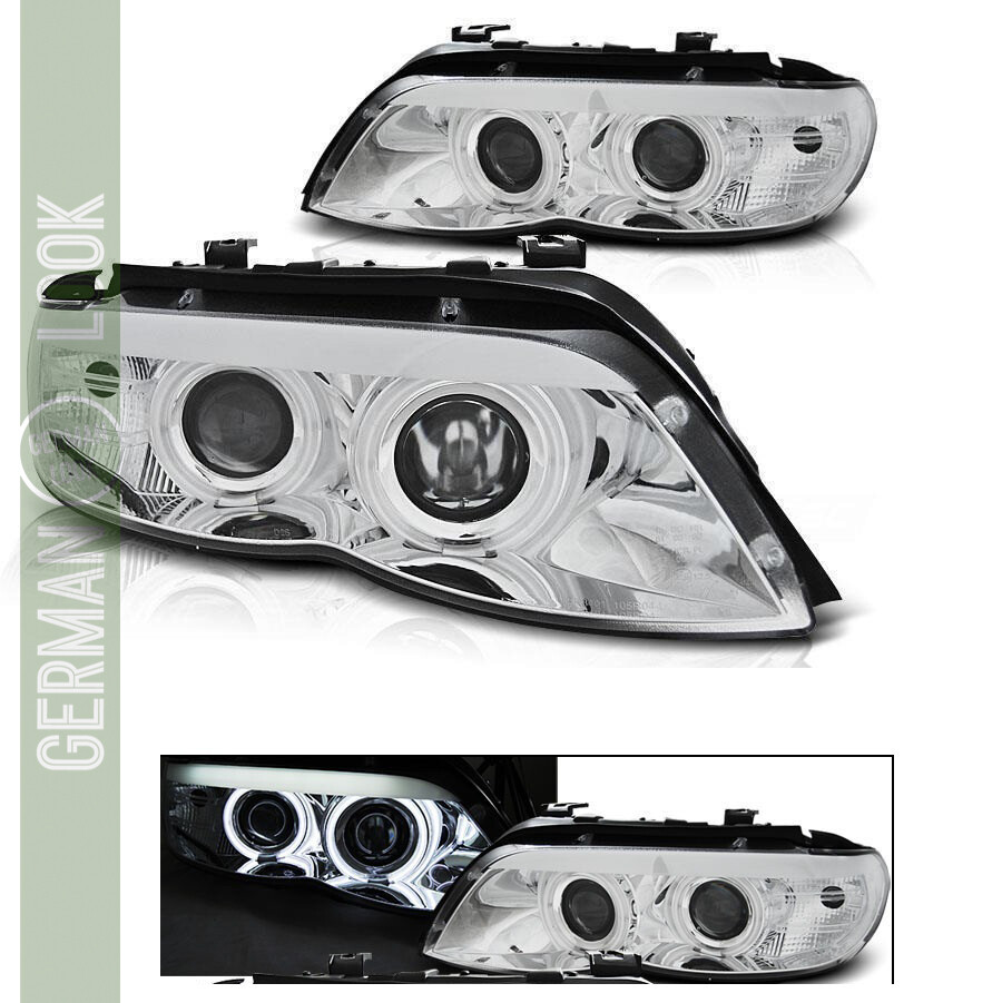 Paire de phares avant Angel Eyes pour BMW X5 E53 2003 - 2006
