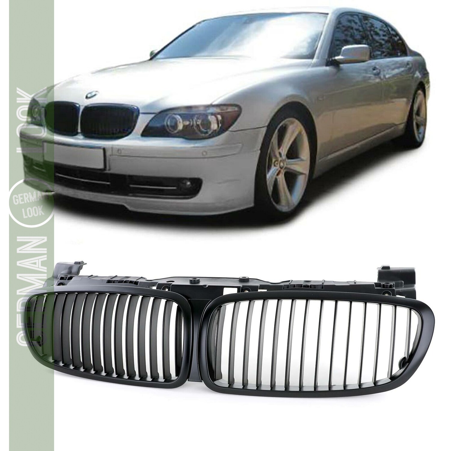 Grelha dianteira para BMW Série 7 E65 E66 Preto Mate, M Performance Pack 2005-2008