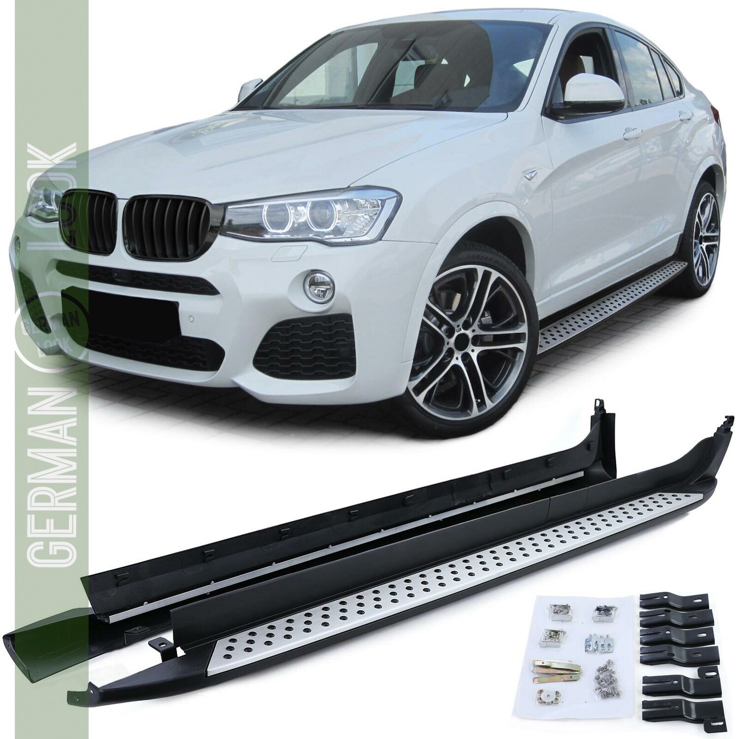 Marche Pieds en Aluminium Brossé pour BMW X4 F26 à partir de 2014