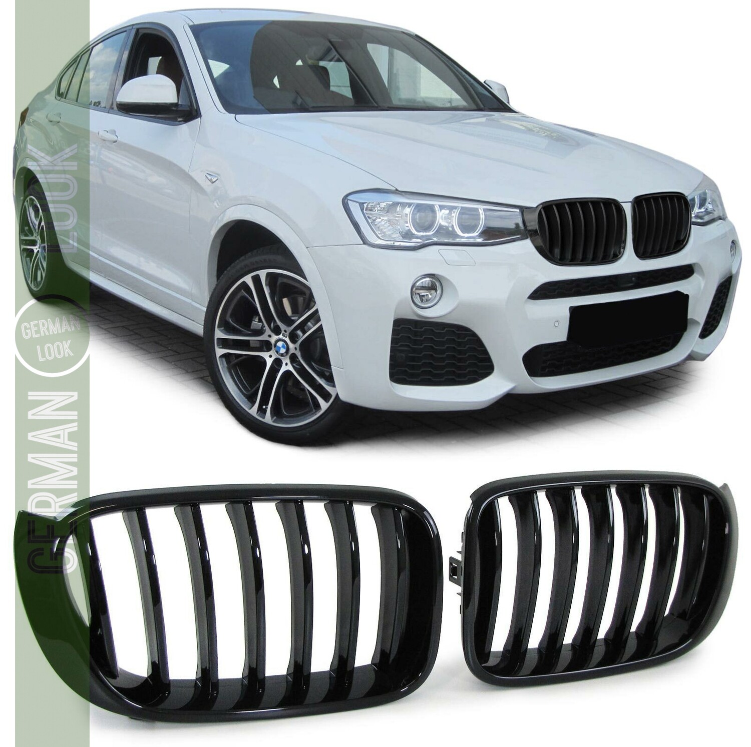 Grelha para BMW X3 F25 X4 F26 Gloss Black Look Pack M Performance após 2014