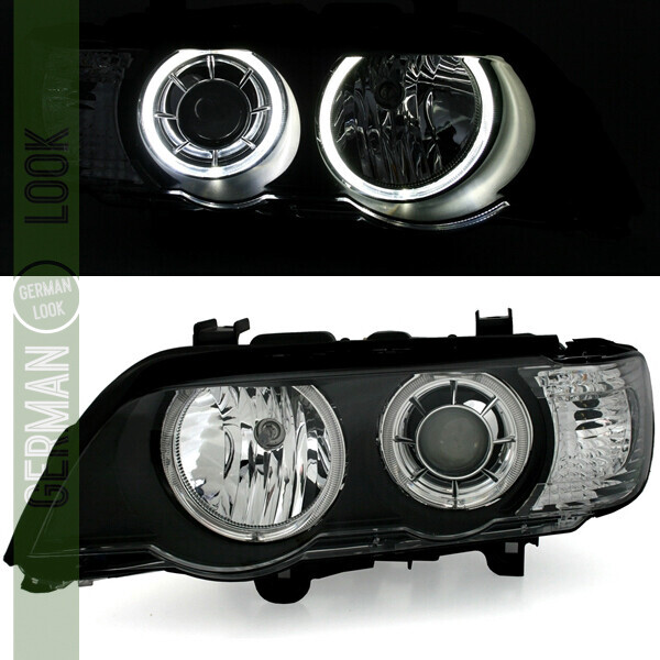Paire de phares avant Angel Eyes pour BMW X5 E53 2000 - 2003