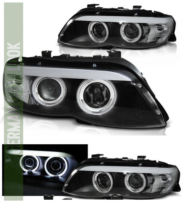 Paire de phares avant Angel Eyes pour BMW X5 E53 2003 - 2006