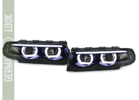 Paire de phares LED Angel Eyes avant pour BMW Série 7 E38 1994 - 2001