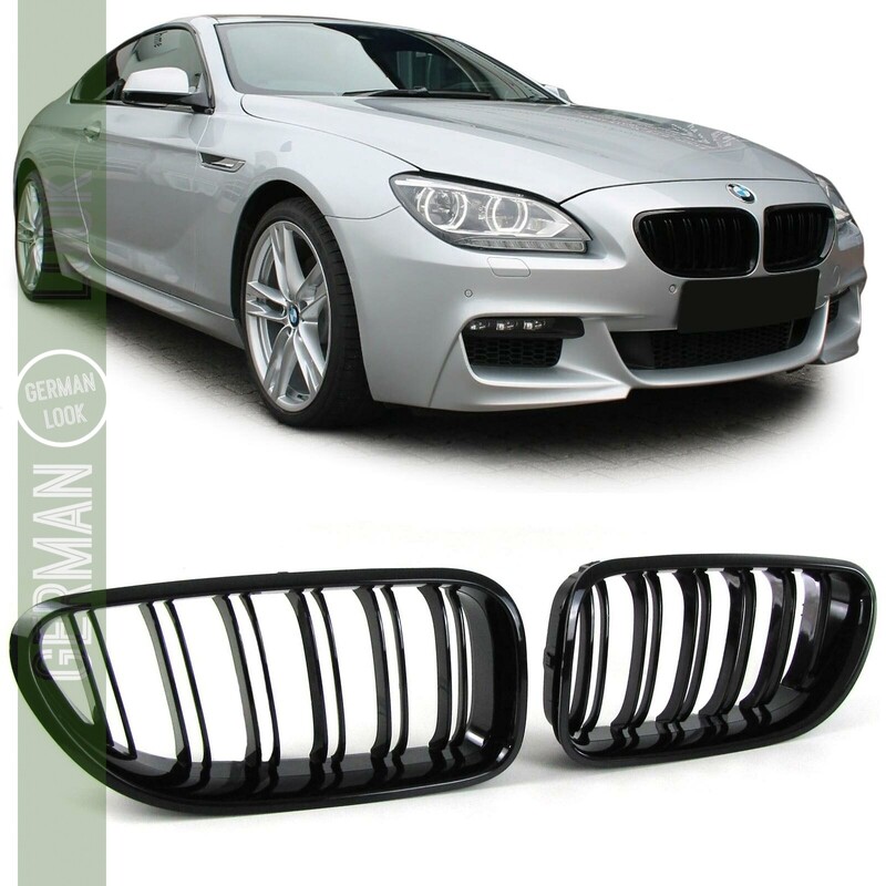 Calandre / Grille Double Lame pour BMW Série 6 F06 F12 F13 Noir Brillant Look Pack M Performance