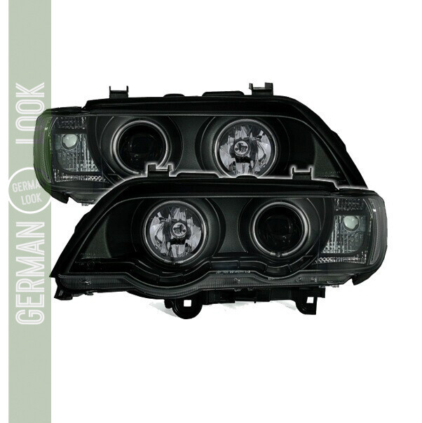 Paire de phares avant Angel Eyes pour BMW X5 E53 2000 - 2003