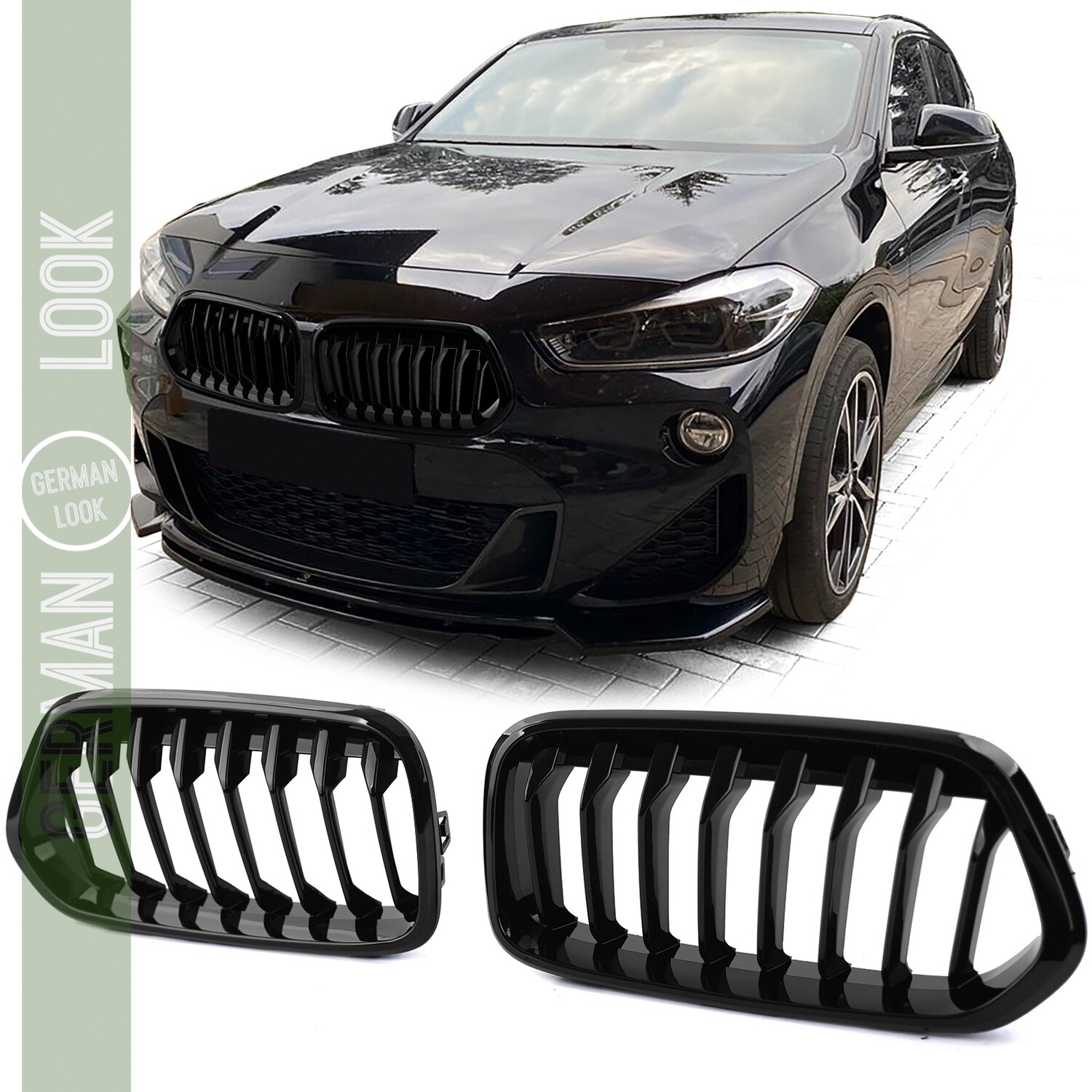 Grille de calandre sport brillante pour BMW X2 F39 à partir de 18