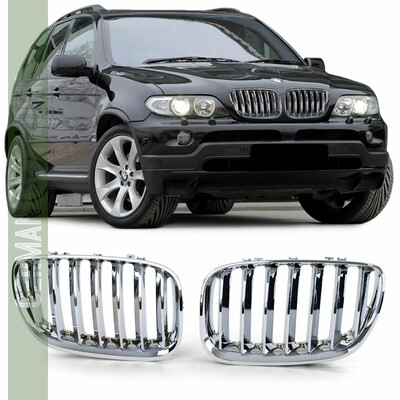 Calandre / Grille​ Sport Look chrome pour BMW X5 E53 2003 - 2007