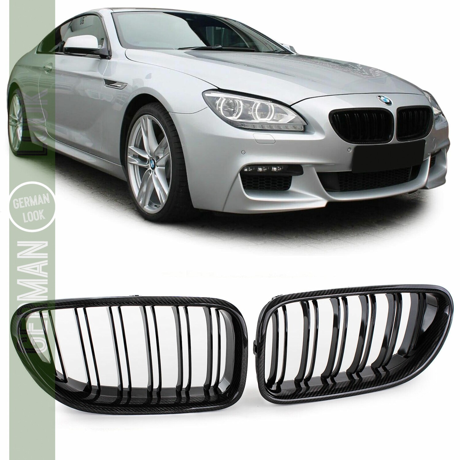 Calandre / Grille​ double lame en carbone pour BMW Série 6 F06 F12 F13