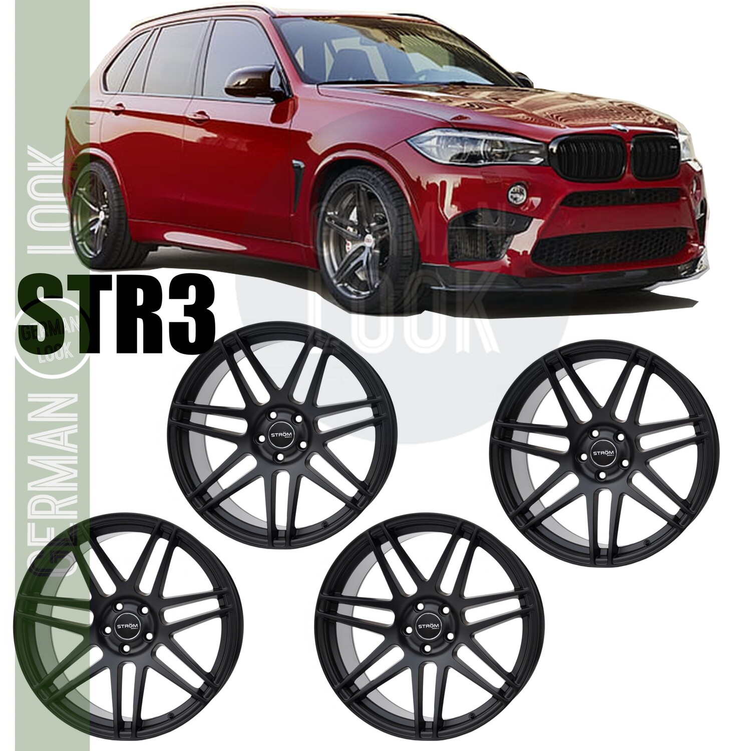 4 Jantes 22'' STROM STR3 F14 NOIR - BMW X5 E70 F15 F85 X6 E71 F16 F86