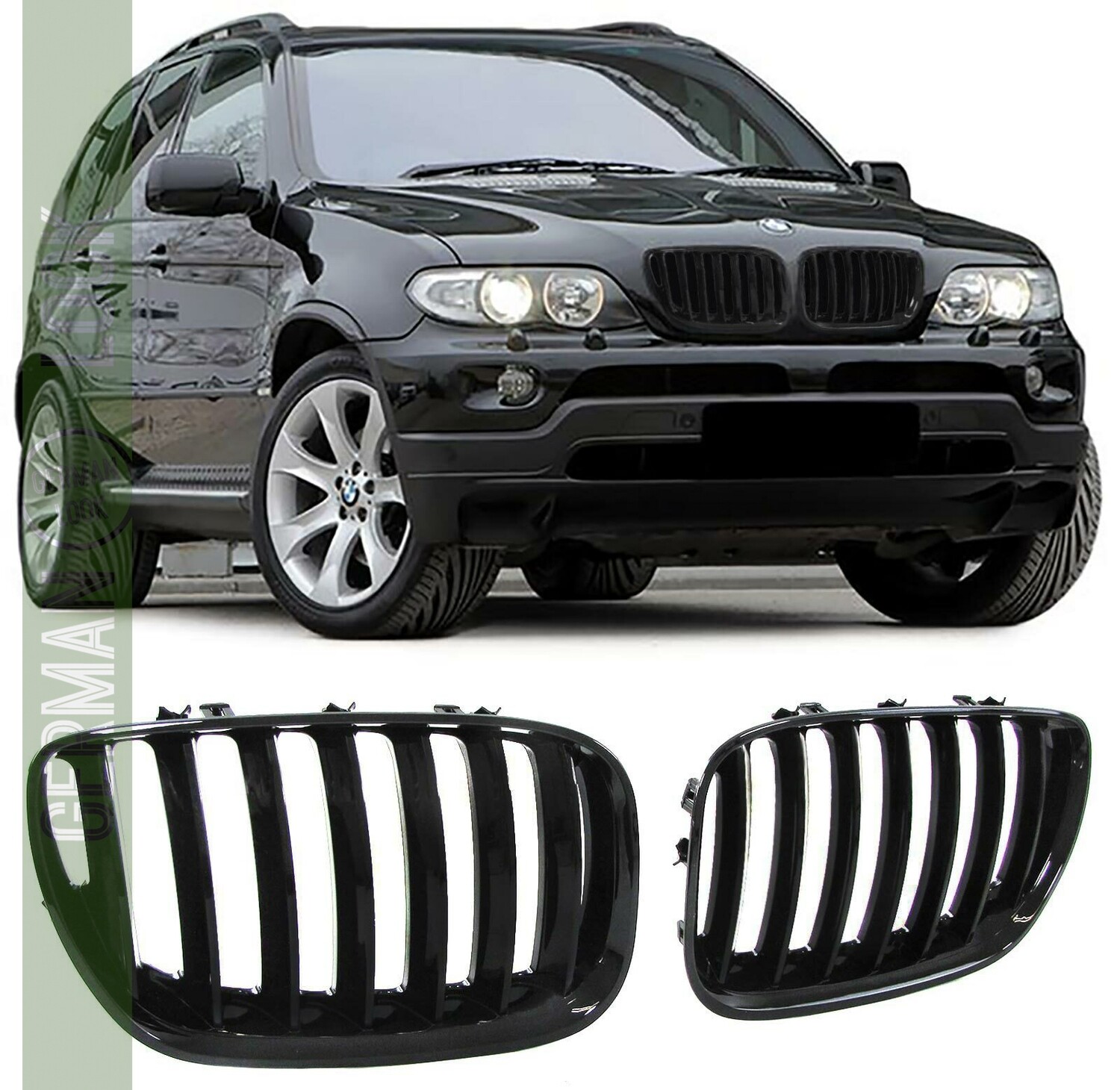 Calandre / Grille pour BMW X5 E53 Noir Brillant Look Pack M Performance 2003 - 2007 - Phase 2