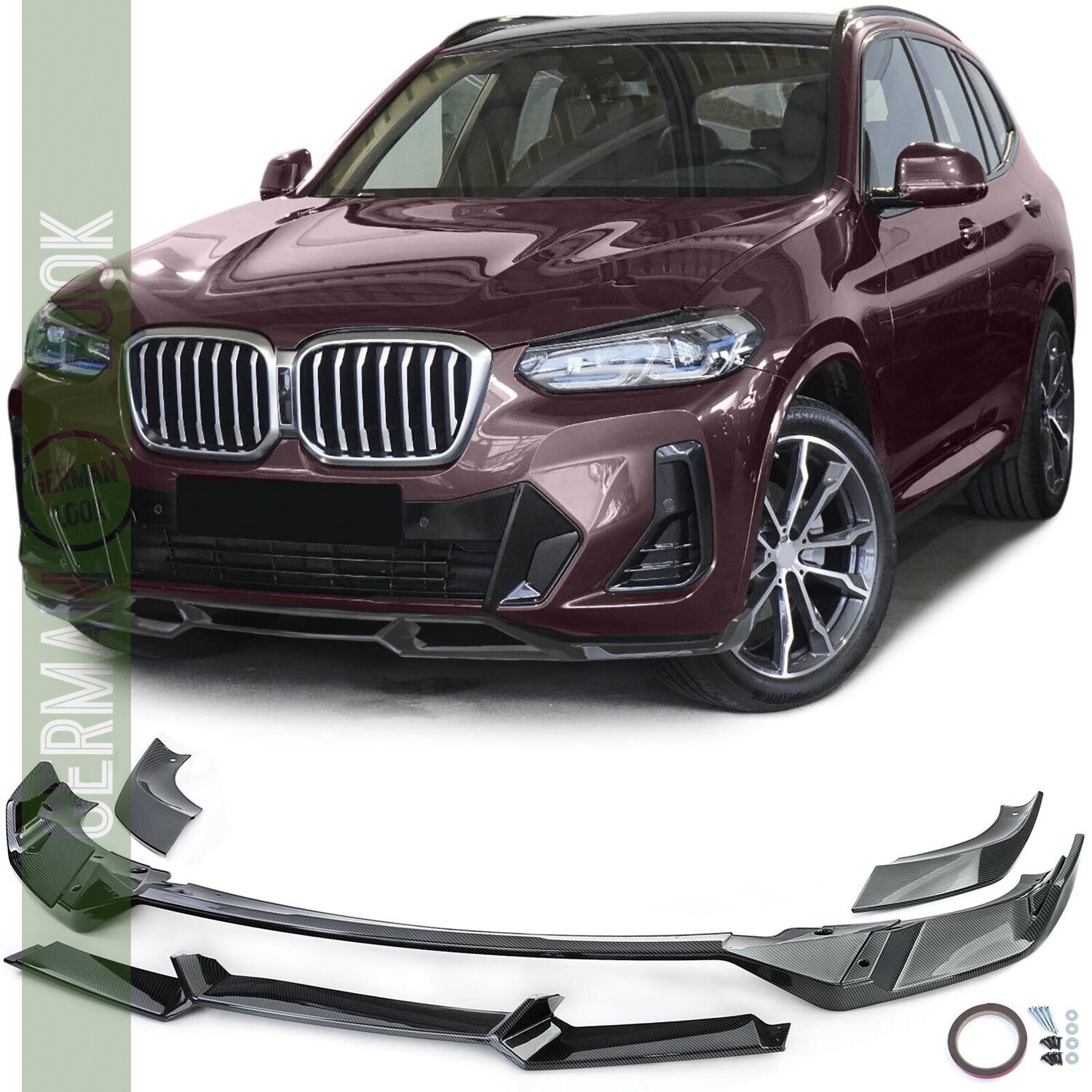Lame avant Performance look carbon pour BMW X3 G01 à partir de 2021