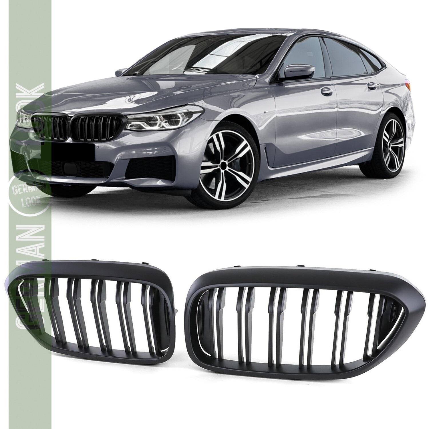 Calandre double lame noir mat pour BMW Série 6 GT G32 2017-2020