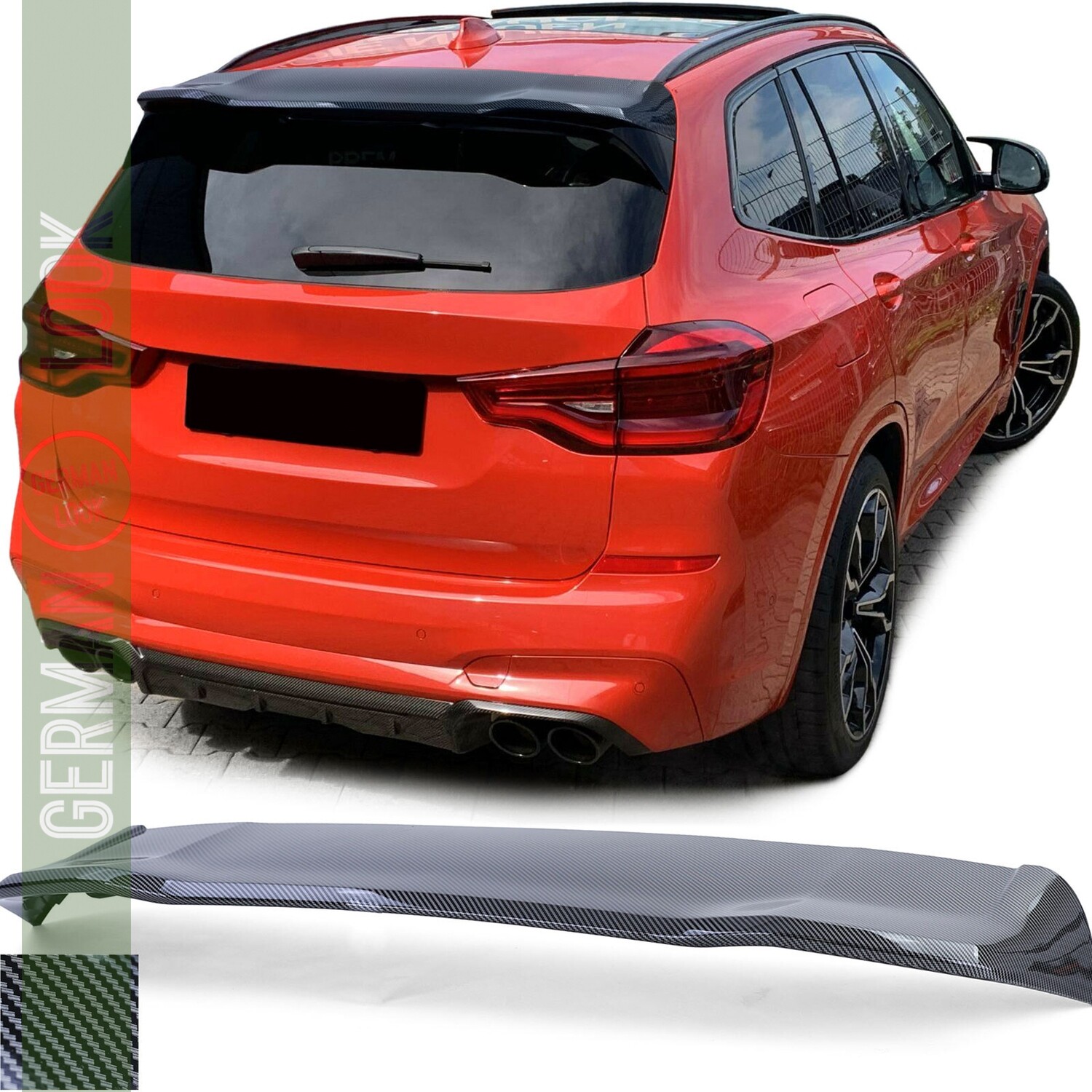 Spoiler / Aileron / Lâmina de mala / Viseira de óculo traseiro para BMW X3 G01 desde 2017 – Look carbono