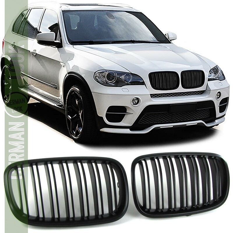 Calandre / Grille Double Lame pour BMW X5 E70 Noir MAT Look Pack M Performance 2007 - 2013