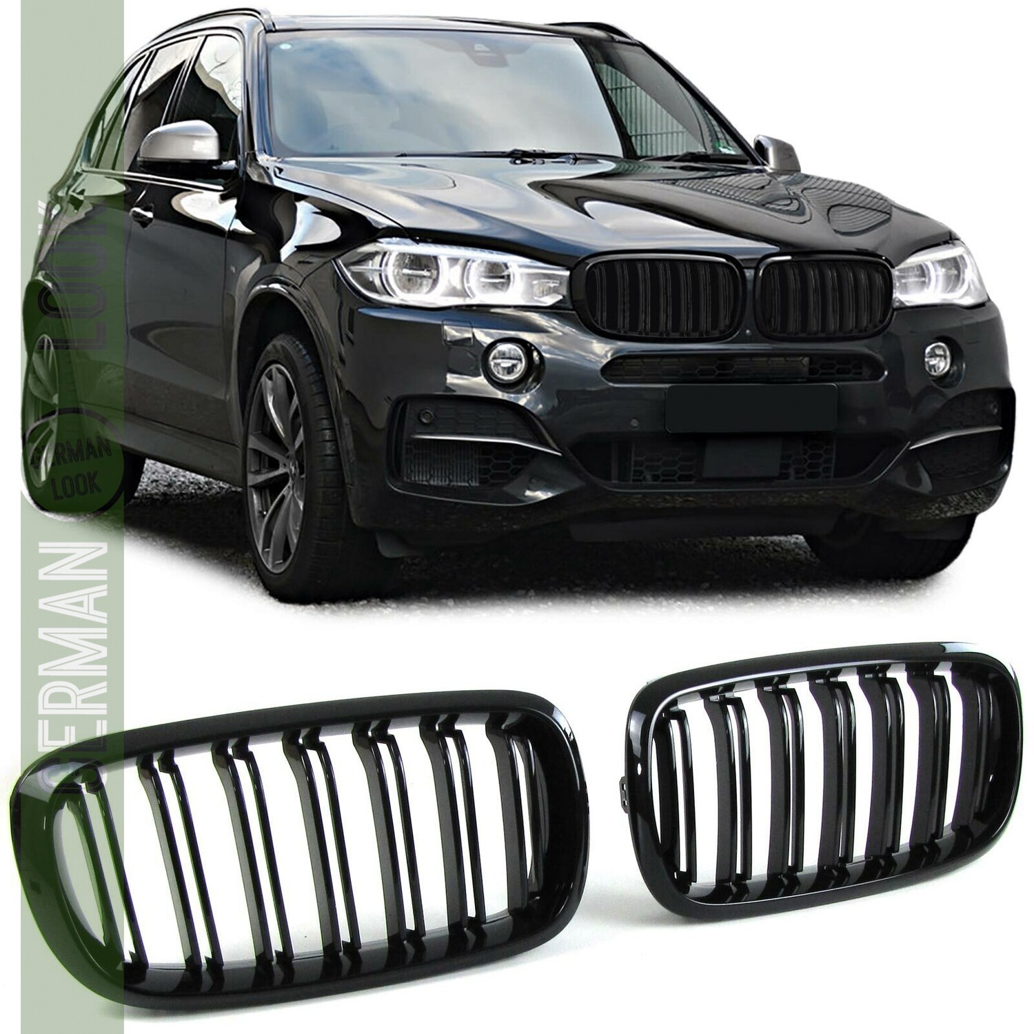 Calandre / Grille double lame Look Pack M Performance pour BMW X5 F15 2013 - 2018 X6 F16