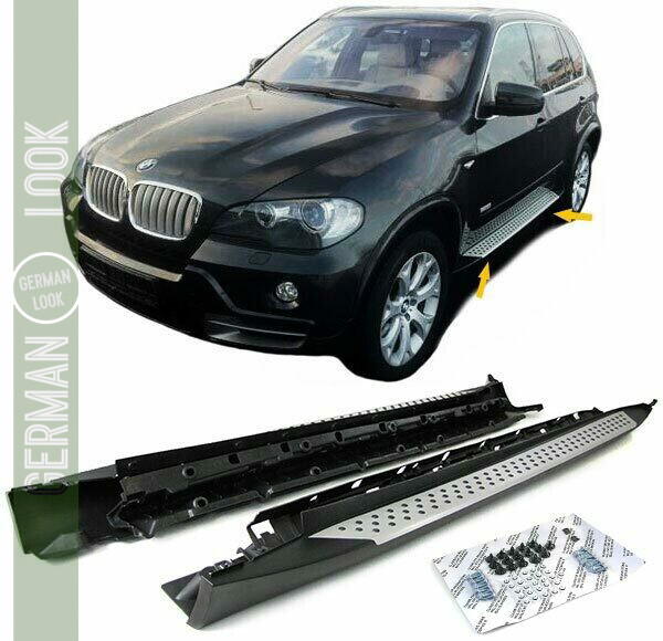 Marche Pieds en Aluminium Brossé pour BMW X5 E70 2006 - 2013