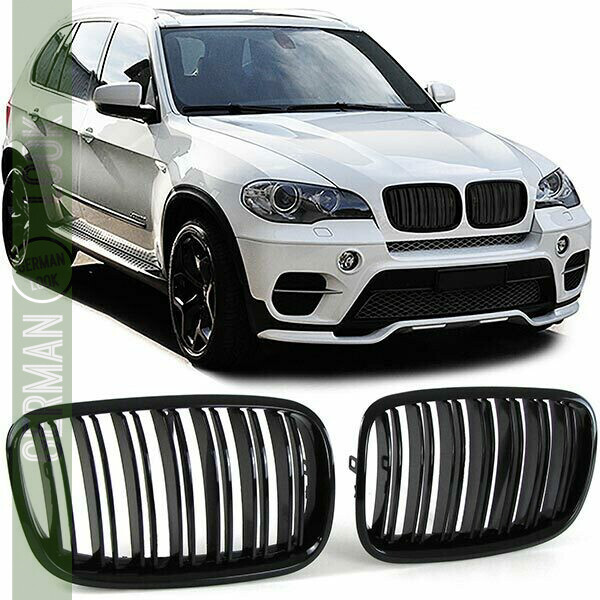 Calandre / Grille Double Lame pour BMW X5 E70 Noir brillant Look Pack M Performance 2007 - 2013