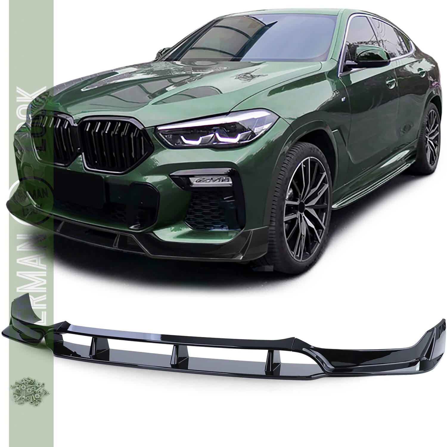 Spoiler / Lame de pare choc avant Performance pour BMW X6 G06 - Noir Brillant
