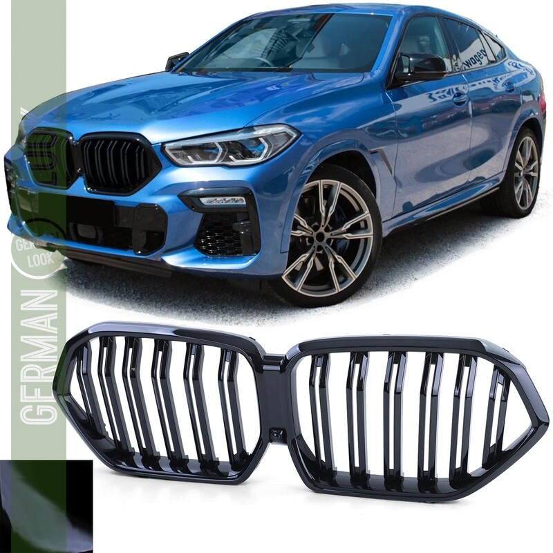 Calandre double lame performance noir brillant  pour BMW X6 G06 à partir de 2019