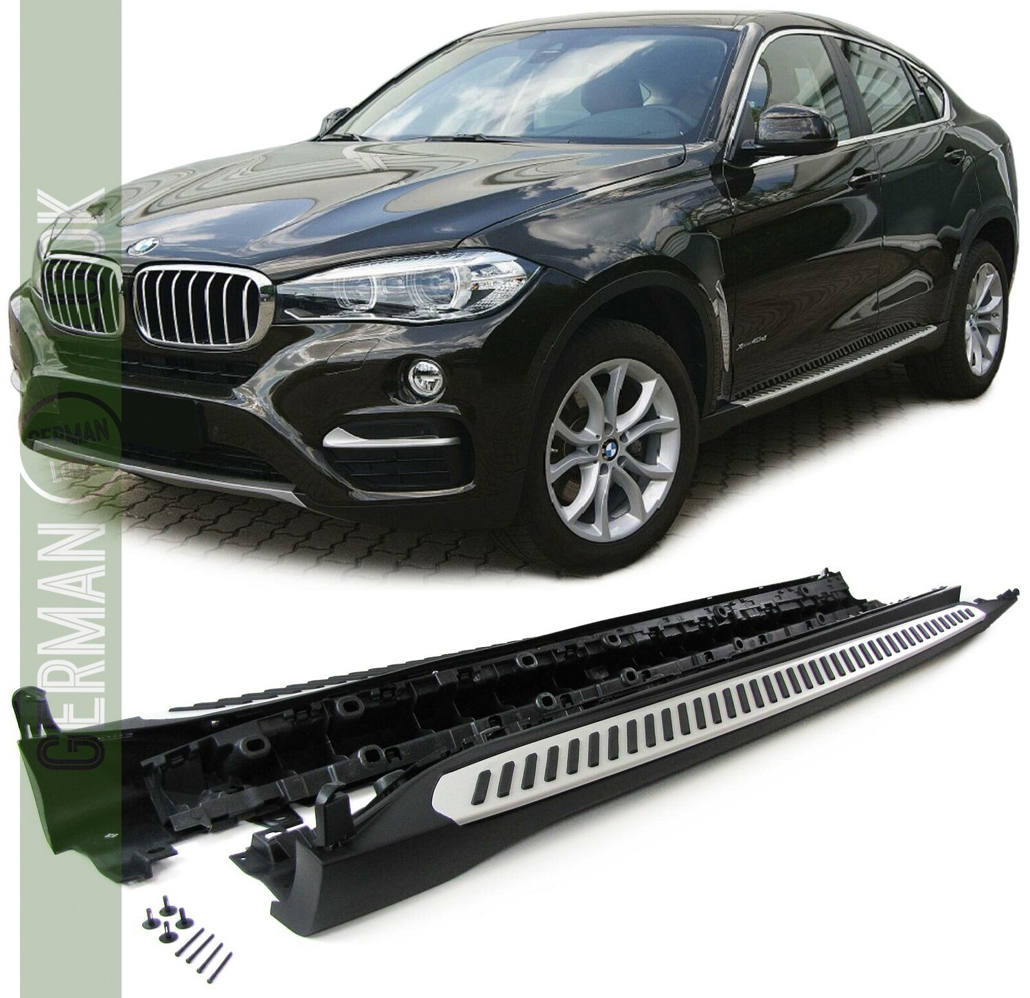 Marche Pieds en Aluminium Brossé pour BMW X6 F16 à partir de 2014