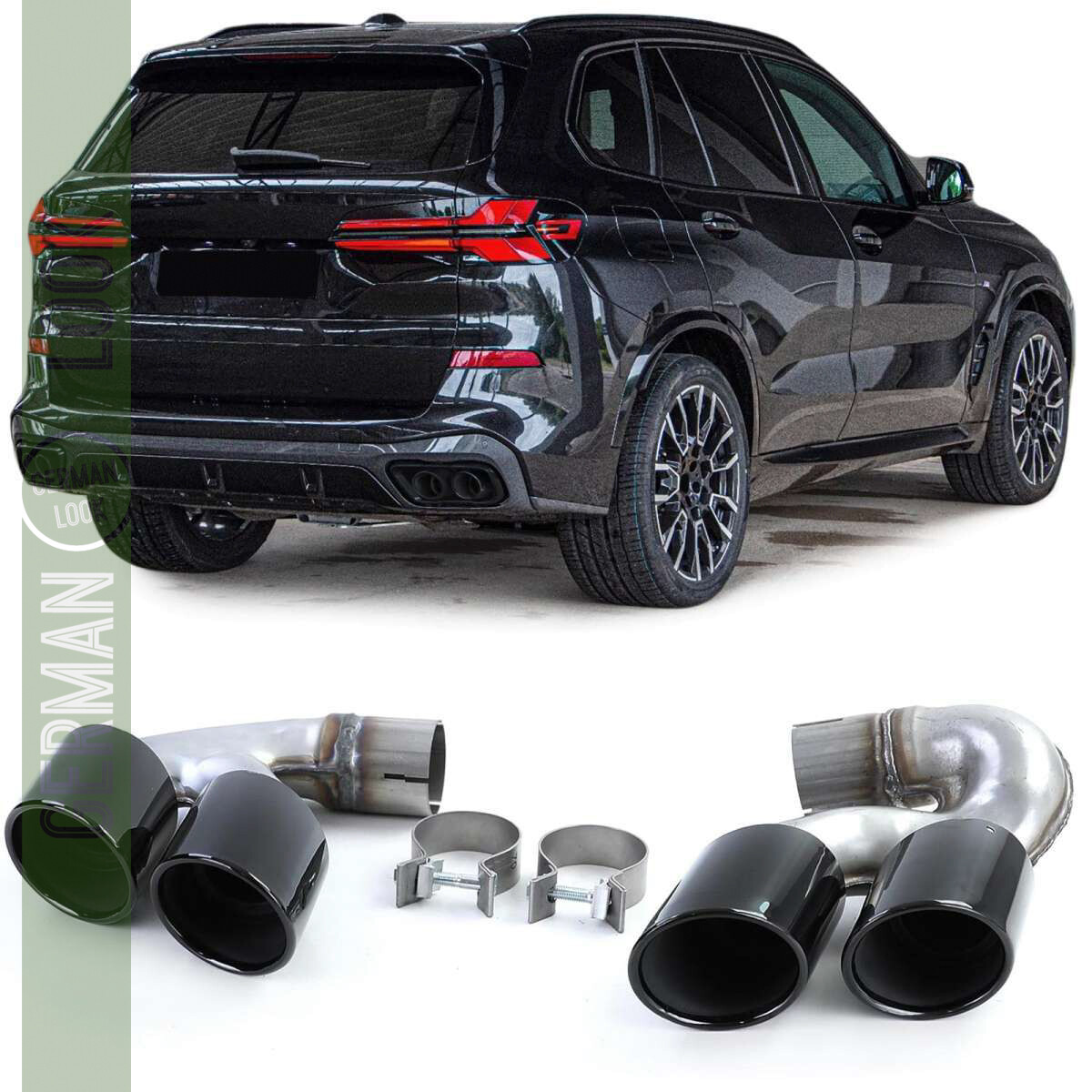Double sorties d'échappement performance noir pour BMW X5 G05 X6 G06 X7 G07 40i