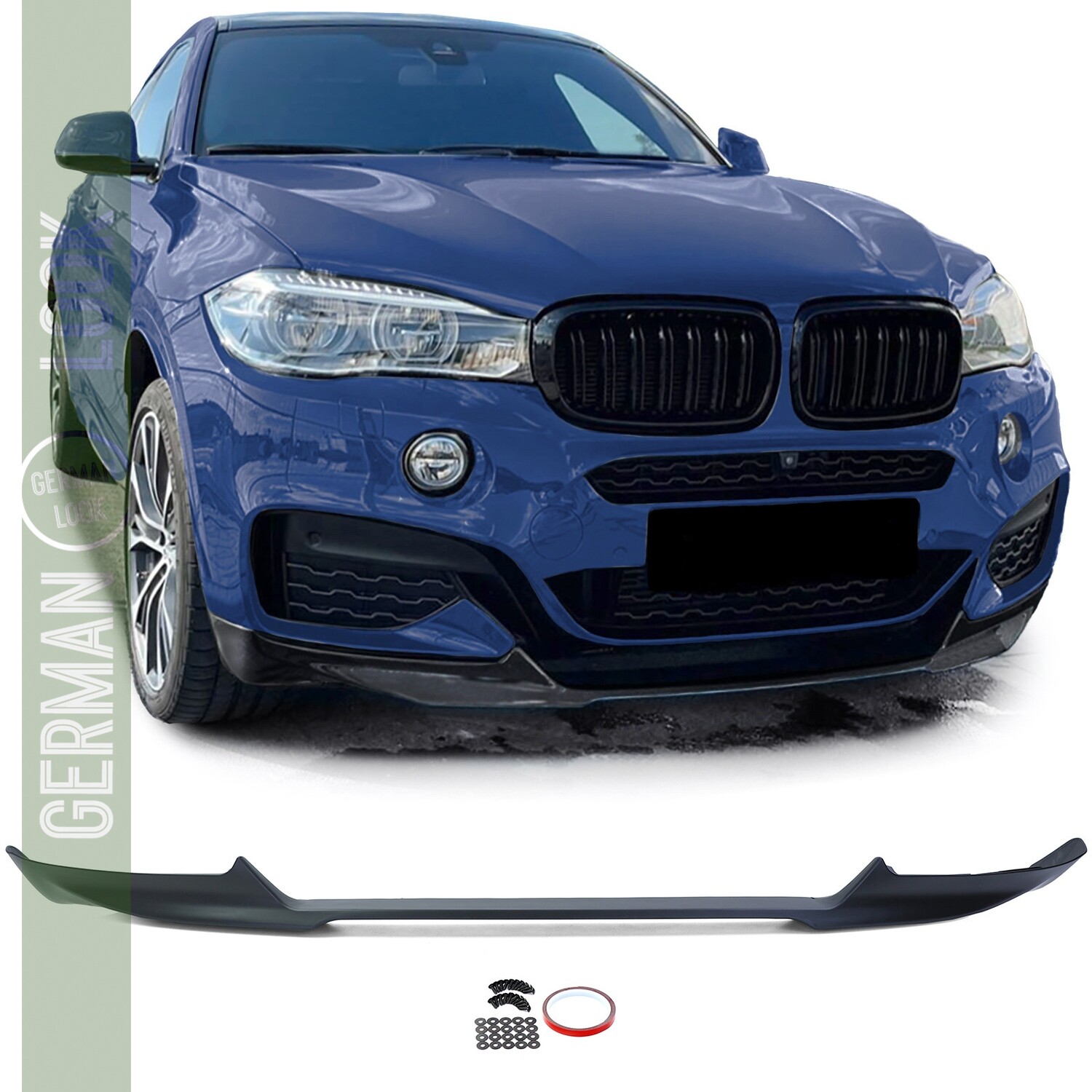 Lame / spoiler avant performance noir mat pour BMW X6 F16 2014-2019