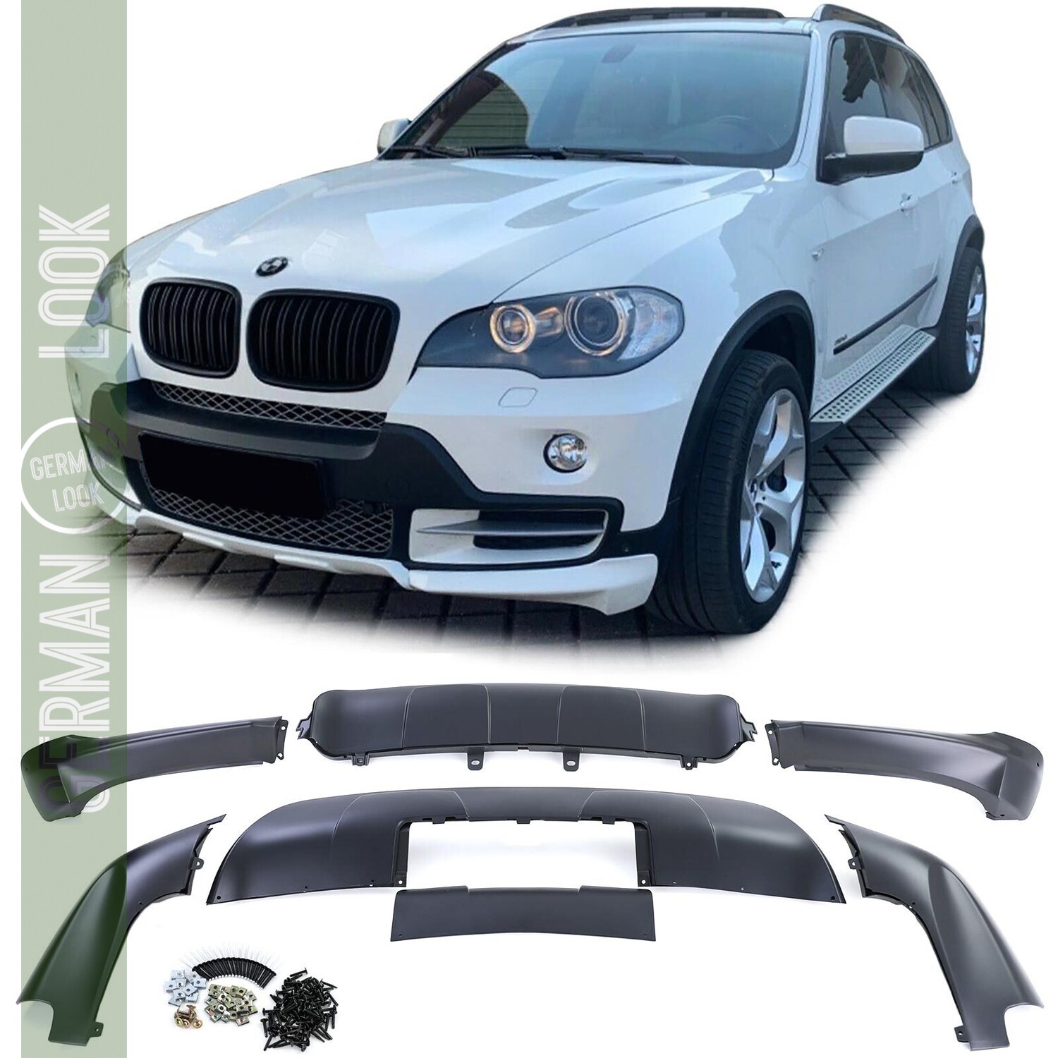 Kit d'adaptation aérodynamique diffuseur de pare-chocs avant et arrière pour BMW X5 E70