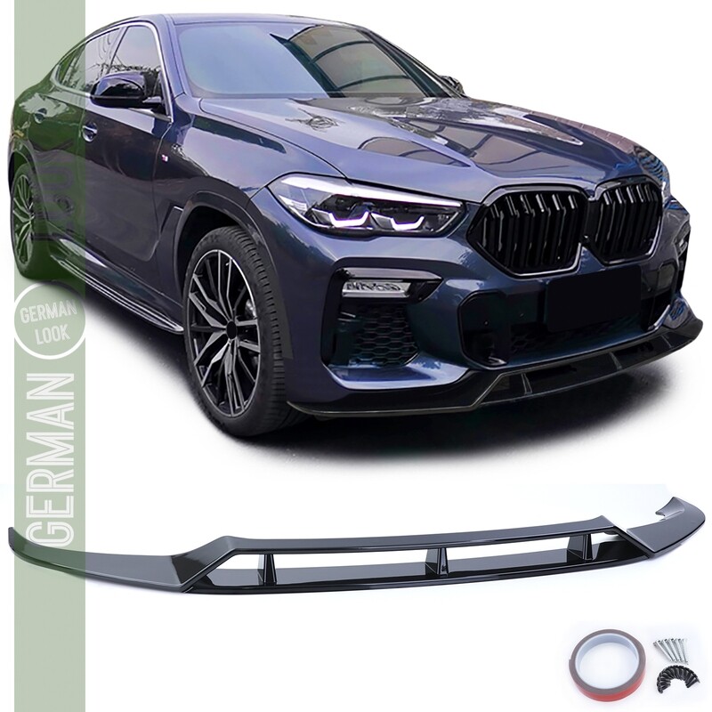 Spoiler / Lame de pare choc avant Performance pour BMW X6 G06 - Noir Brillant Spoiler / Lame de pare choc avant Performance pour BMW X6 G06 - Noir Brillant