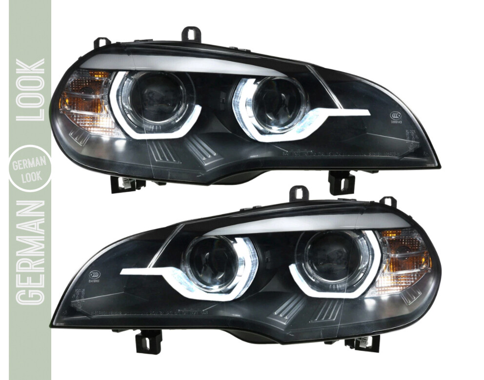 2 Faróis para BMW X5 E70 2007-2010 TubeLight DRL Preto