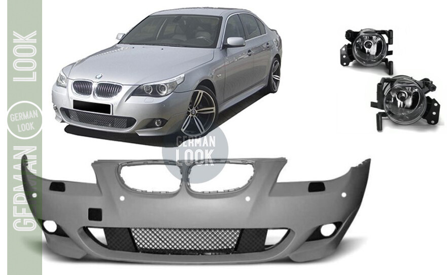 Pare choc avant Pack M pour BMW Série 5 E60 E61 de 2003-2007 + Antibrouillards