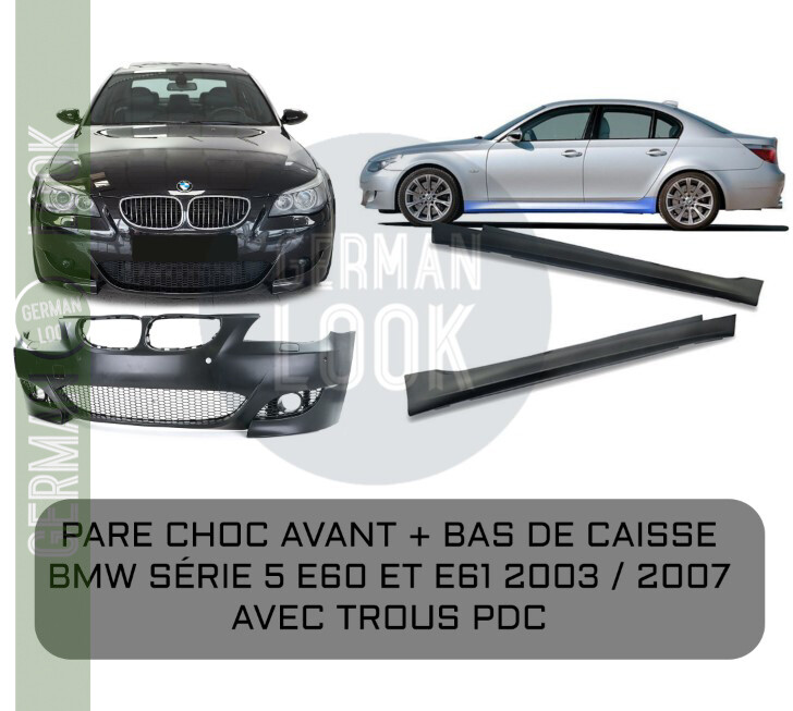 Pare-chocs avant pour BMW Série 5 E60 E61 2003-2007 Look M5 + bas de caisse