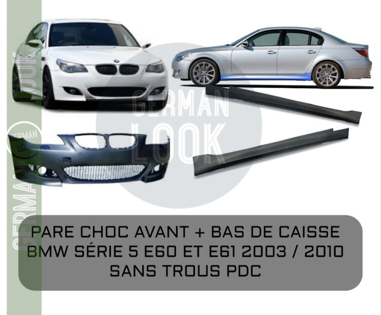 Pare-chocs avant pour BMW Série 5 E60 E61 2003-2010 Look M5 + bas de caisse