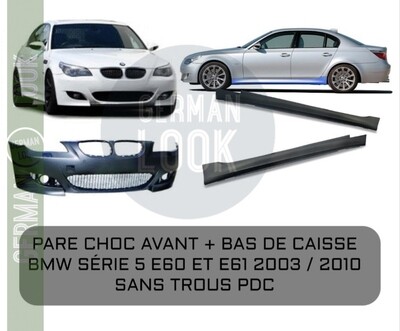 Pare-chocs avant pour BMW Série 5 E60 E61 2003-2010 Look M5 + bas de caisse