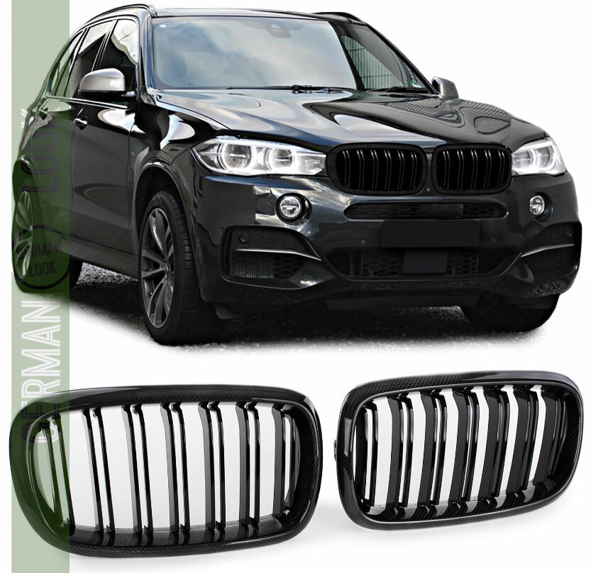 Calandre / Grille​ double lame Sport Look noir carbone pour BMW X5 F15 X6 F16